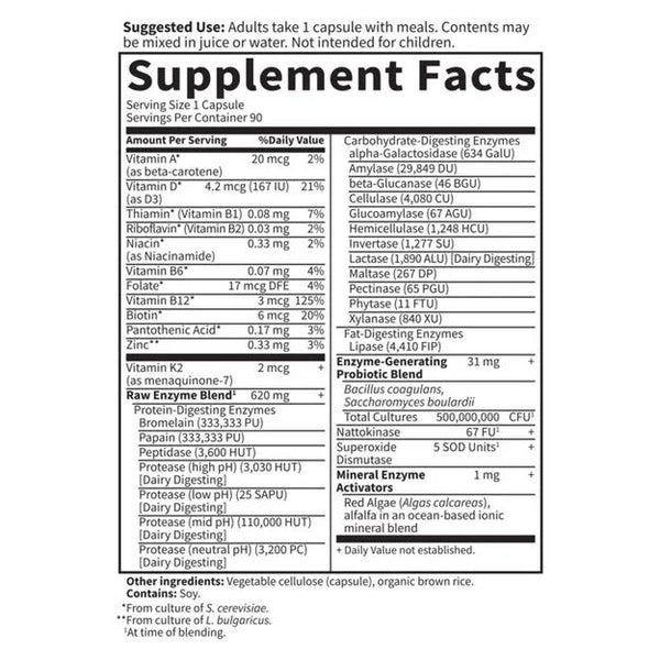 Garden of Life, Raw Enzymes Women 50 & Wiser, 90 Vegetarian Capsules