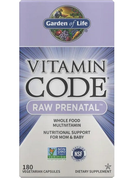 Garden of Life, Vitamin Code, Raw Prenatal, 180 Vegetarian Capsules