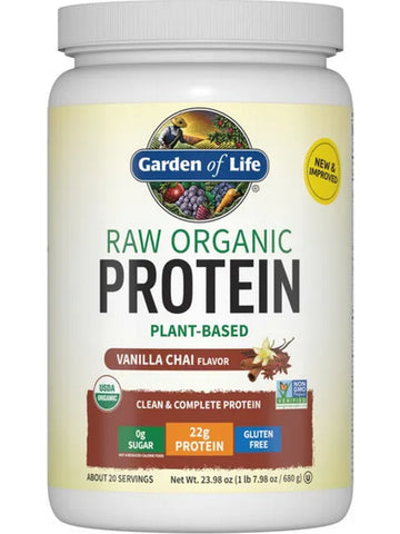 Garden of Life, Raw Organics, Protein Plant-Based, Vanilla Chai, 23.98 oz