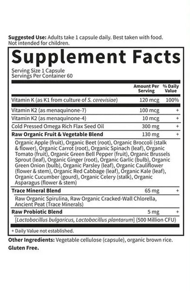 Garden of Life, Vitamin Code, RAW K-Complex, 60 Vegan Capsules