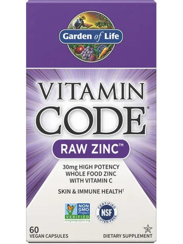 Garden of Life, Vitamin Code, RAW Zinc, 60 Vegan Capsules