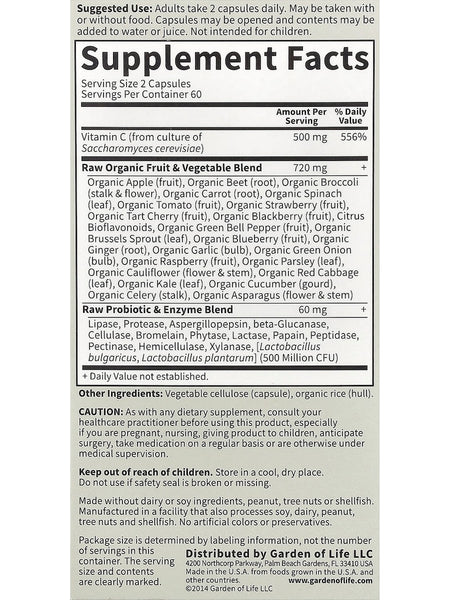 Garden of Life, Vitamin Code, Raw Vitamin C, 30 Vegetarian Capsules