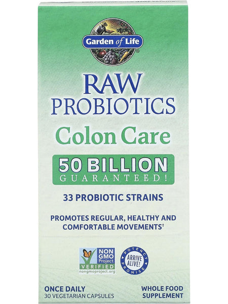 Garden of Life, Raw Probiotics Colon Care, 30 Vegetarian Capsules