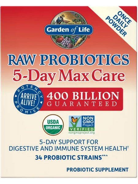 Garden of Life, Raw Probiotics 5 Day Max Care, 3.29 oz