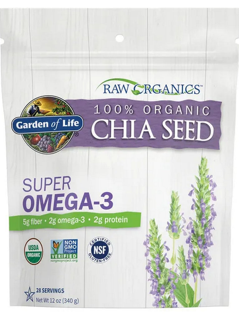 Garden of Life, Raw Organics, Organic Chia Seeds Omega-3, 12 oz