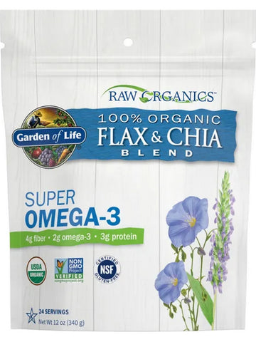 Garden of Life, Raw Organics, Organic Flax & Chia Blend Omega-3, 12 oz