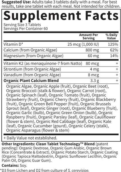 Garden of Life, Organics, Organic Plant Calcium, 180 Vegan Tablets