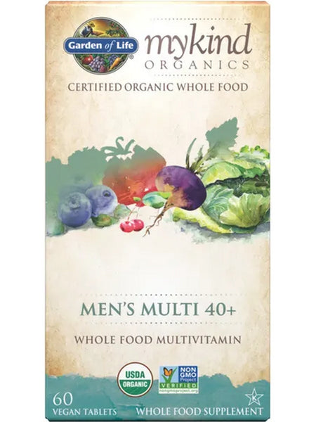 Garden of Life, MyKind Organics, Men's Multi 40+, 60 Vegan Tablets