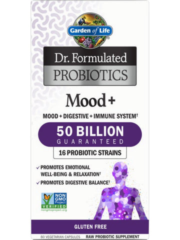 Garden of Life, Dr. Formulated Probiotics, Mood+, 60 Vegetarian Capsules