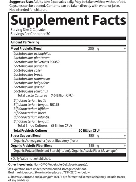 Garden of Life, Dr. Formulated Probiotics, Mood+, 60 Vegetarian Capsules