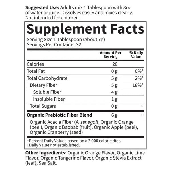 Garden of Life, Dr. Formulated, Organic Fiber 5g Prebiotic Fiber, Citrus, 7.9 oz