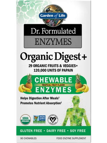 Garden of Life, Dr. Formulated, Organic Digest, Tropical Fuit, 90 Chewables