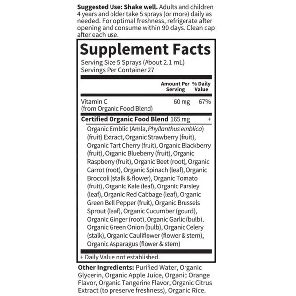 Garden of Life, MyKind Organics, Vitamin C Organic Spray, Orange-Tangerine, 2 oz