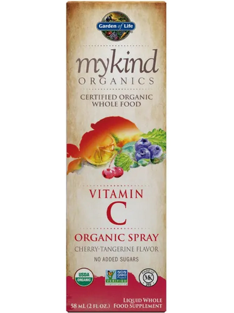 Garden of Life, MyKind Organics, Vitamin C Organic Spray, Cherry-Tangerine, 2 oz
