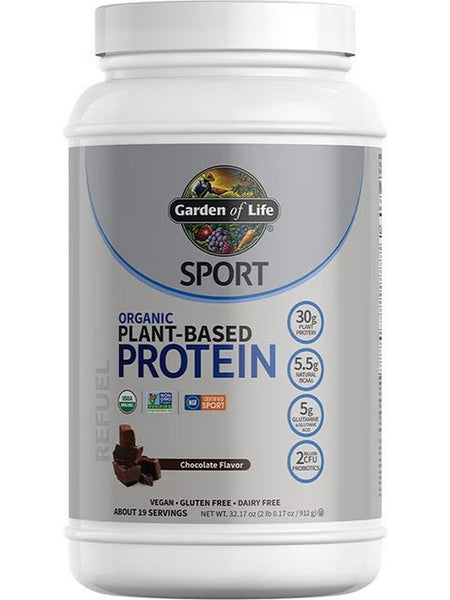 Garden of Life, Sport Organic Plant-Based Protein, Chocolate, 32.17 oz