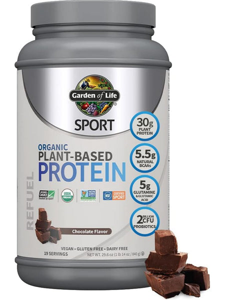 Garden of Life, Sport Organic Plant-Based Protein, Chocolate, 29.6 oz
