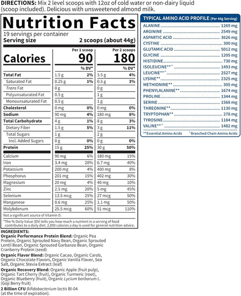 Garden of Life, Sport Organic Plant-Based Protein, Chocolate, 29.6 oz