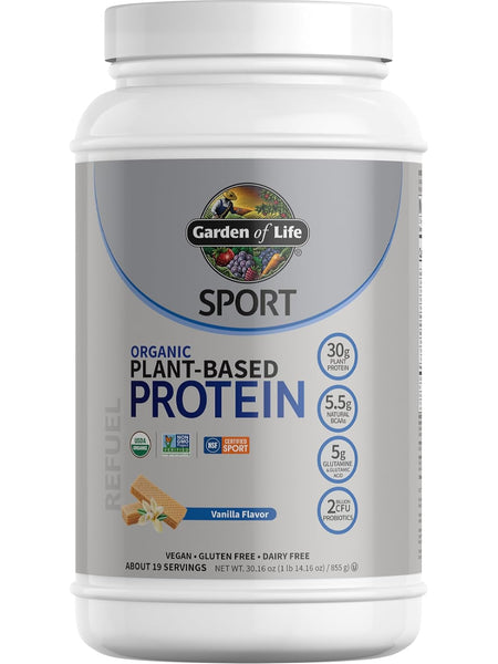 Garden of Life, Sport Organic Plant-Based Protein, Vanilla, 30.16 oz