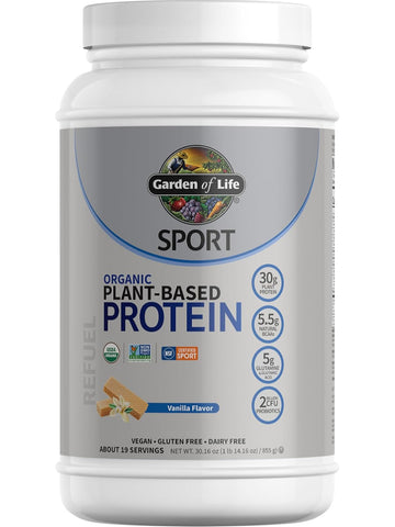 Garden of Life, Sport Organic Plant-Based Protein, Vanilla, 30.16 oz
