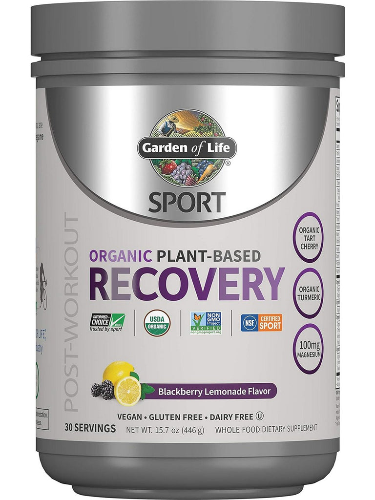 Garden of Life, Sport Organic Plant-Based Recovery, Blackberry Lemonade, 15.7 oz