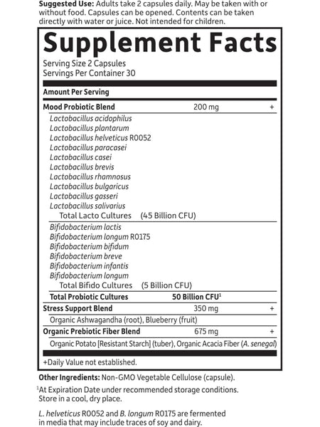 Garden of Life, Dr. Formulated Probiotics, Mood+ (Shelf-Stable), 60 Vegetarian Capsules