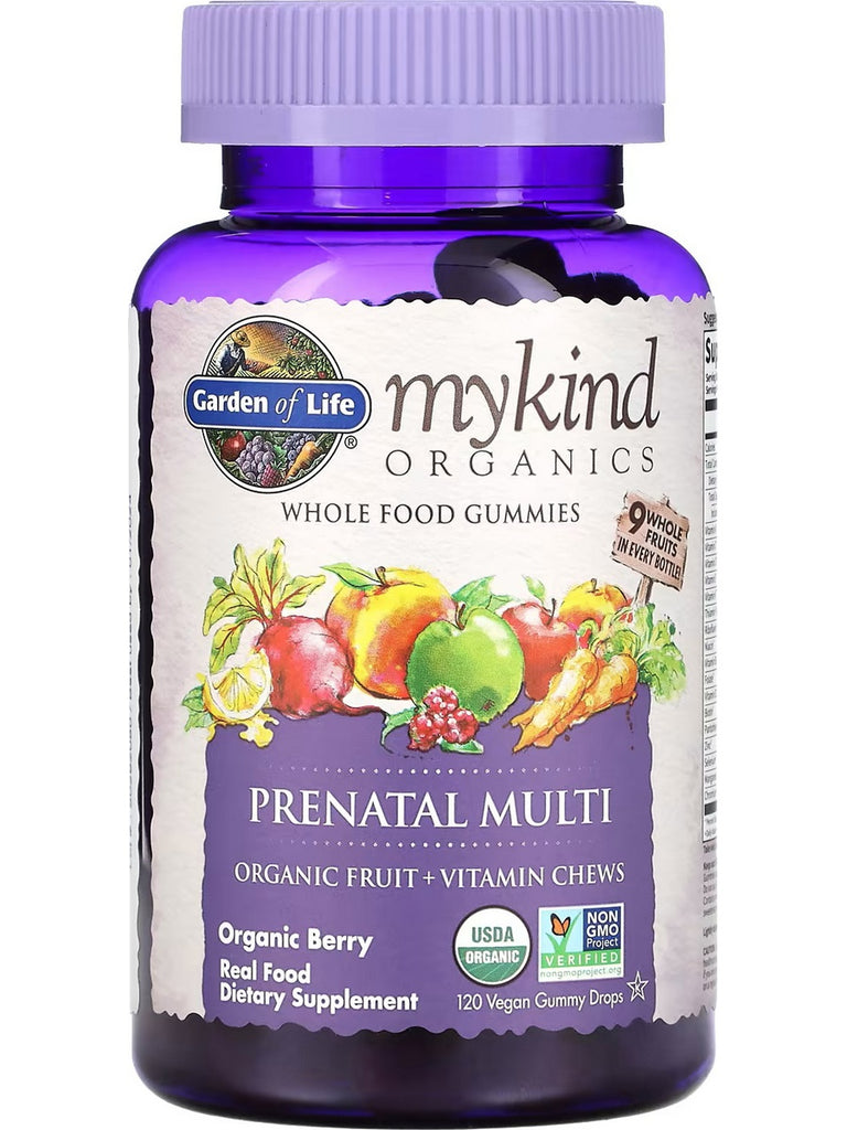 Garden of Life, MyKind Organics, Prenatal Multi, Berry, 120 Vegan Gummy Drops