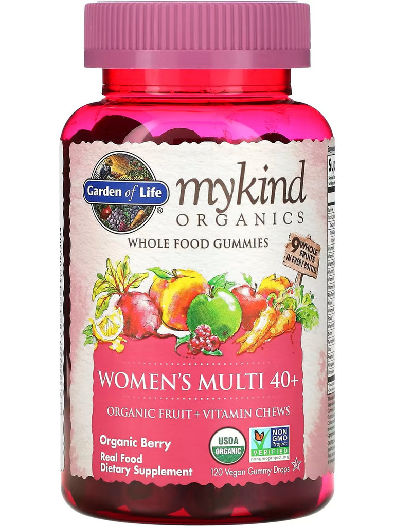 Garden of Life, MyKind Organics, Women's Multi 40+, Berry, 120 Vegan Gummy Drops