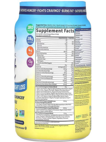 Garden of Life, Raw Organics, Fit High Protein Weight Loss, Vanilla, 32.80 oz