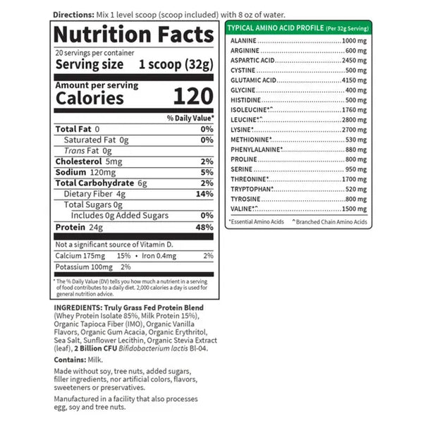 Garden of Life, Sport Certified Grass Fed Whey Protein, Vanilla, 640 Grams