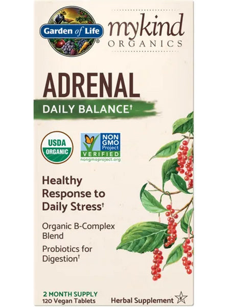Garden of Life, MyKind Organics, Oraganics Adrenal Daily Balance, 120 Vegan Tablets