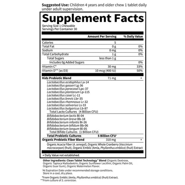 Garden of Life, Dr. Formulated Probiotics, Organic Kids +, Watermelon, 30 Yummy Chewables