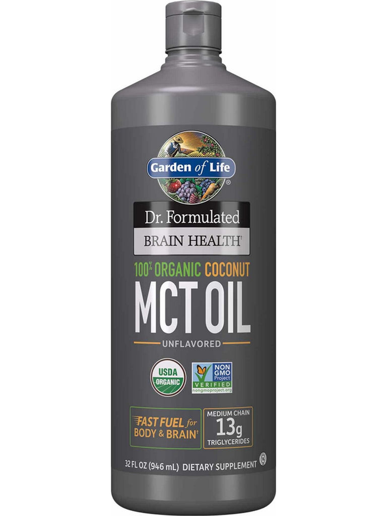 Garden of Life, Dr. Formulated Brain Health 100% Organic Coconut MCT Oil, Unflavored, 32 fl oz