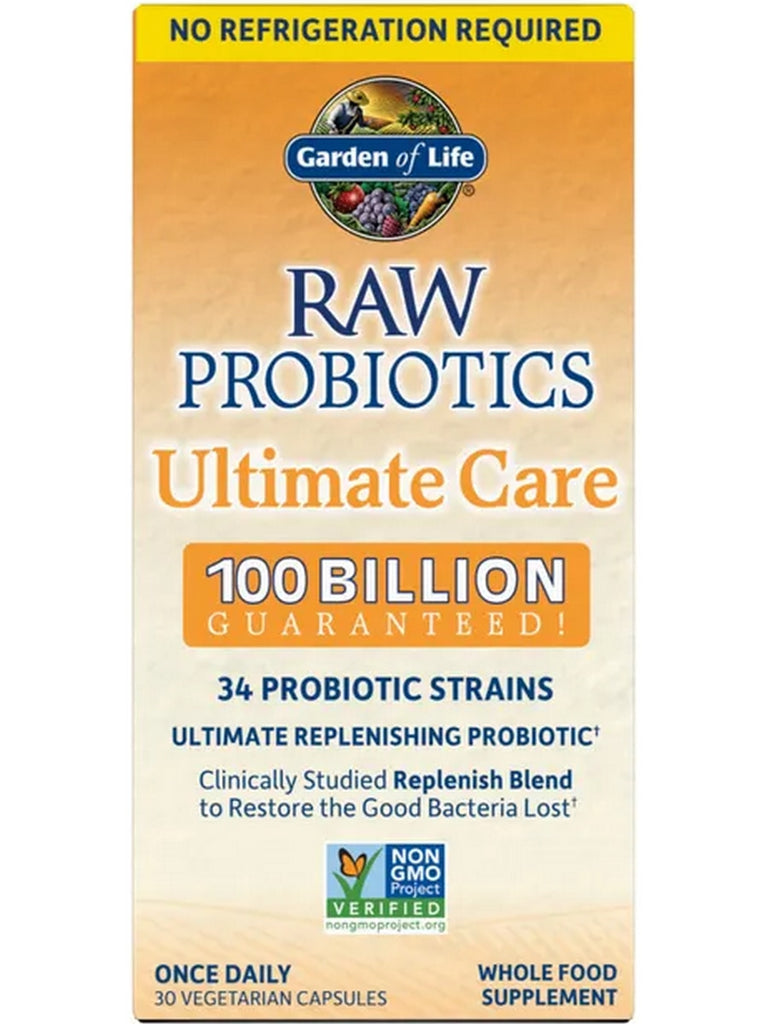 Garden of Life, Raw Probiotics Ultimate Care Shelf Stable, 30 Vegetarian Capsules