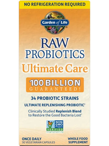Garden of Life, Raw Probiotics Ultimate Care Shelf Stable, 30 Vegetarian Capsules
