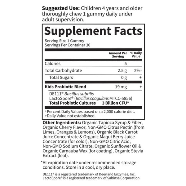 Garden of Life, Kids Organic Probiotic 3B, Cherry, 30 Vegetarian Gummies