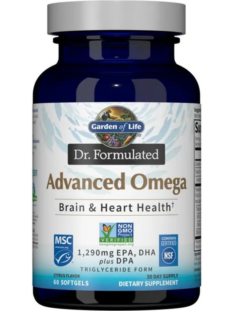 Garden of Life, Dr. Formulated, Advanced Omega, Citrus, 1290 mg, 60 Softgels