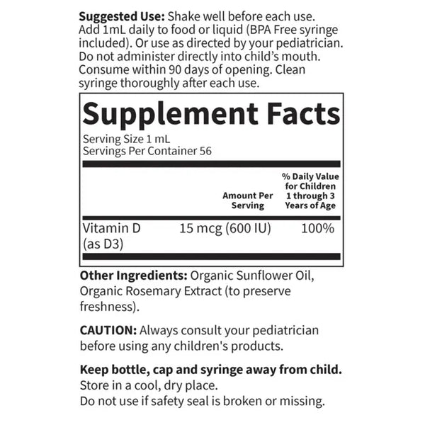 Garden of Life, Baby Vitamin D3, 1.9 oz