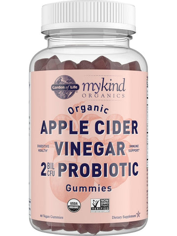 Garden of Life, MyKind Organics, Organic Apple Cider Vinegar 2 BIL CFU Probiotic Gummies, 60 Vegan Gummies