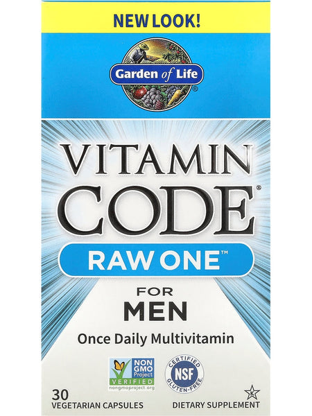 Garden of Life, Vitamin Code, Raw One for Men, 30 Vegetarian Capsules