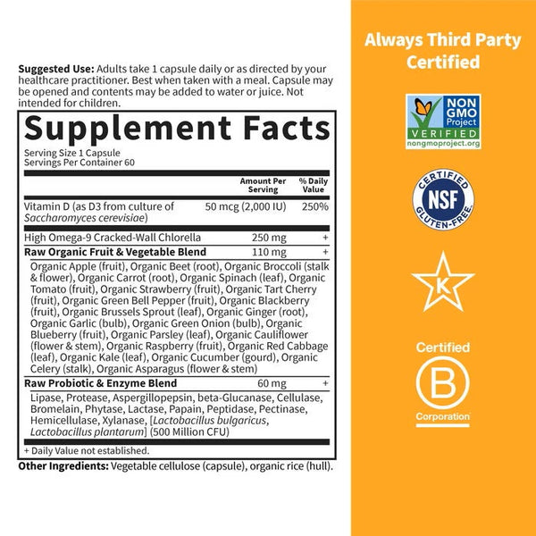 Garden of Life, Vitamin Code, RAW D3, 2000 IU, 60 Vegetarian Capsules