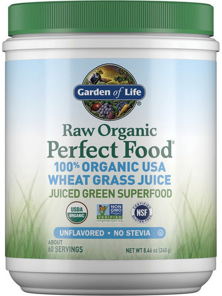 Garden of Life, Raw Organic, Perfect Food Wheat Grass Juice, Unflavored, 8.46 oz