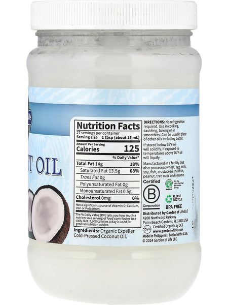 Garden of Life, Coconut Oil Raw Extra Virgin, 414 mL