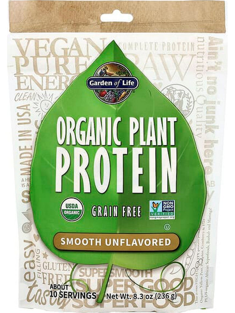 Garden of Life, Organic Plant Protein, Smooth Unflavored, 8.3 oz