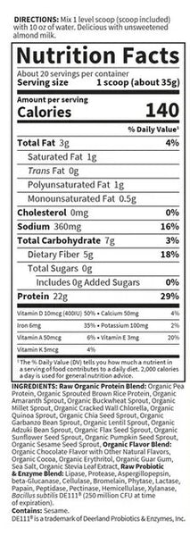 Garden of Life, Raw Organics, Protein Plant-Based, Chocolate, 24.69 oz