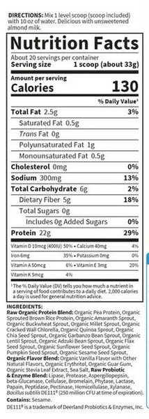 Garden of Life, Raw Organics, Protein, Vanilla, 23.28 oz