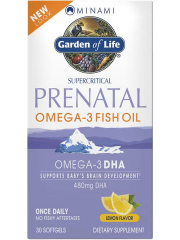 Garden of Life, Minami Prenatal Omega-3 Fish Oil, Lemon, 30 Softgels