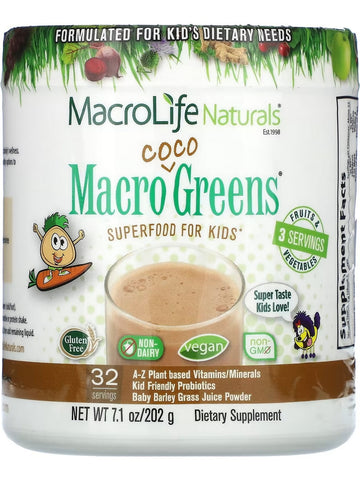 MacroLife Naturals, Macro Coco Greens Superfood for Kids, 7.1 oz
