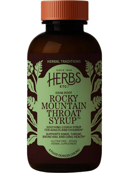 Herbs Etc., Osha Root Rocky Mountain Throat Syrup, 4 Fluid Ounce