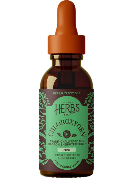 Herbs Etc., Alcohol Free ChlorOxygen Chlorophyll Concentrate, Professional Strength, Mint Flavor, 1 Fluid Ounce