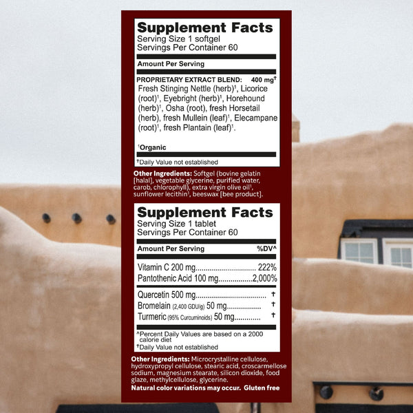 Herbs Etc., Allergy ReLeaf System, Allertonic Softgels, 60 ct and Quercetin AllerReLeaf Tablets, 60 ct